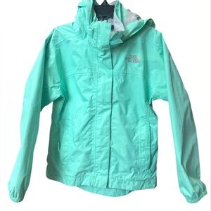 The North Face Kids Aqua Mint Raincoat w/hood Girls XXS